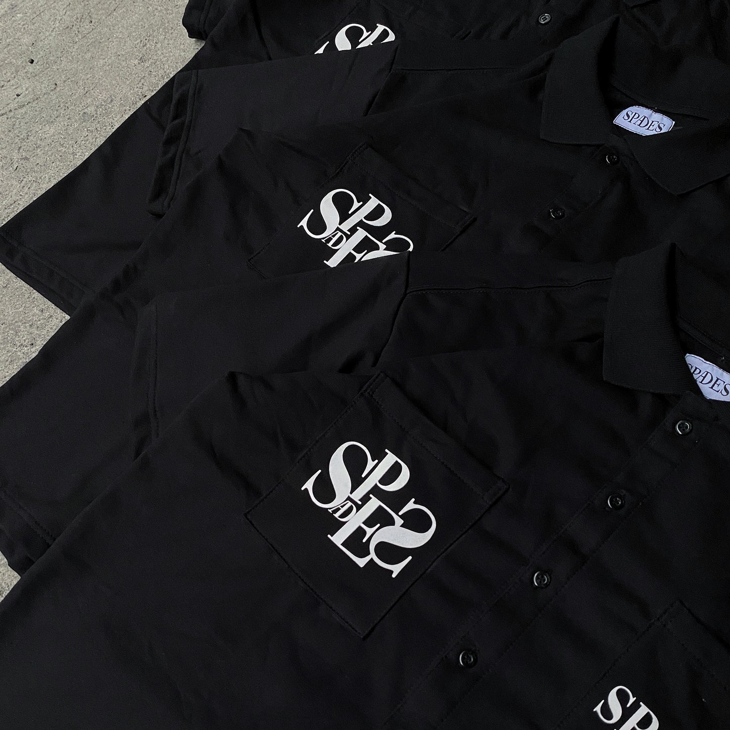 Spades Spades Monochrome Majesty Full Button Polo Crop Black