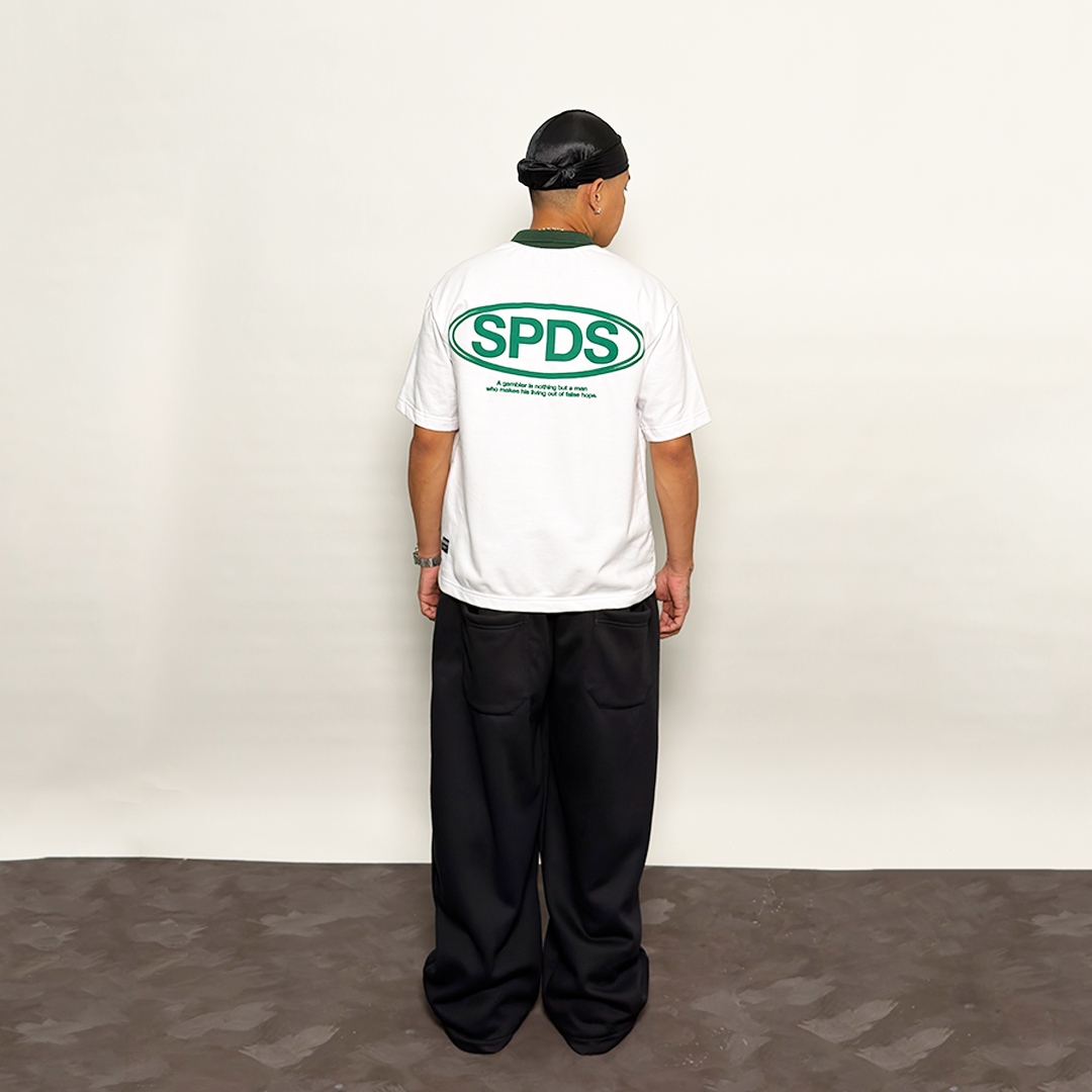 French Terry Quarter Zip Polo Box Tee Winning Formula White