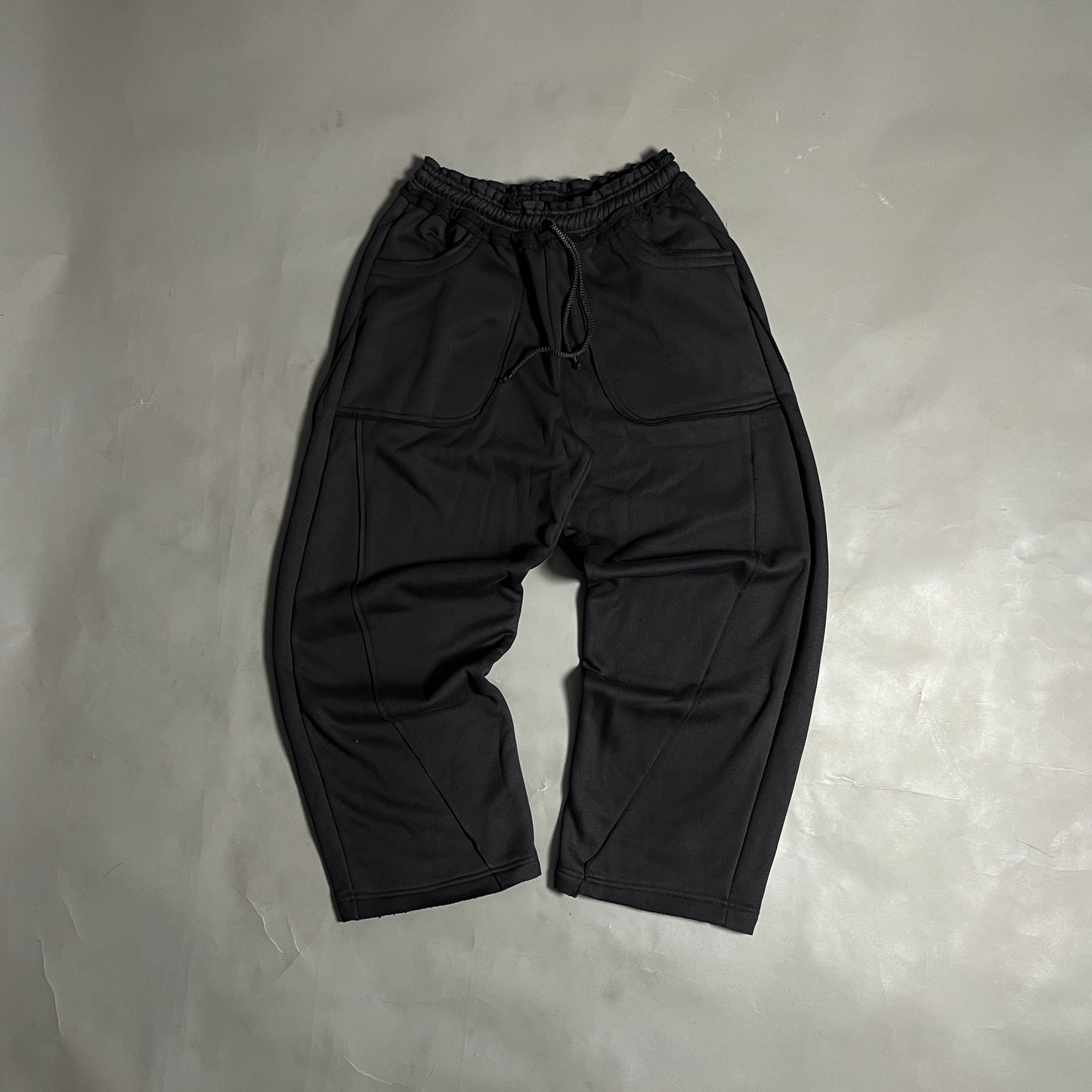 Spades Side Wide Raw Edge Black Pants SPADES