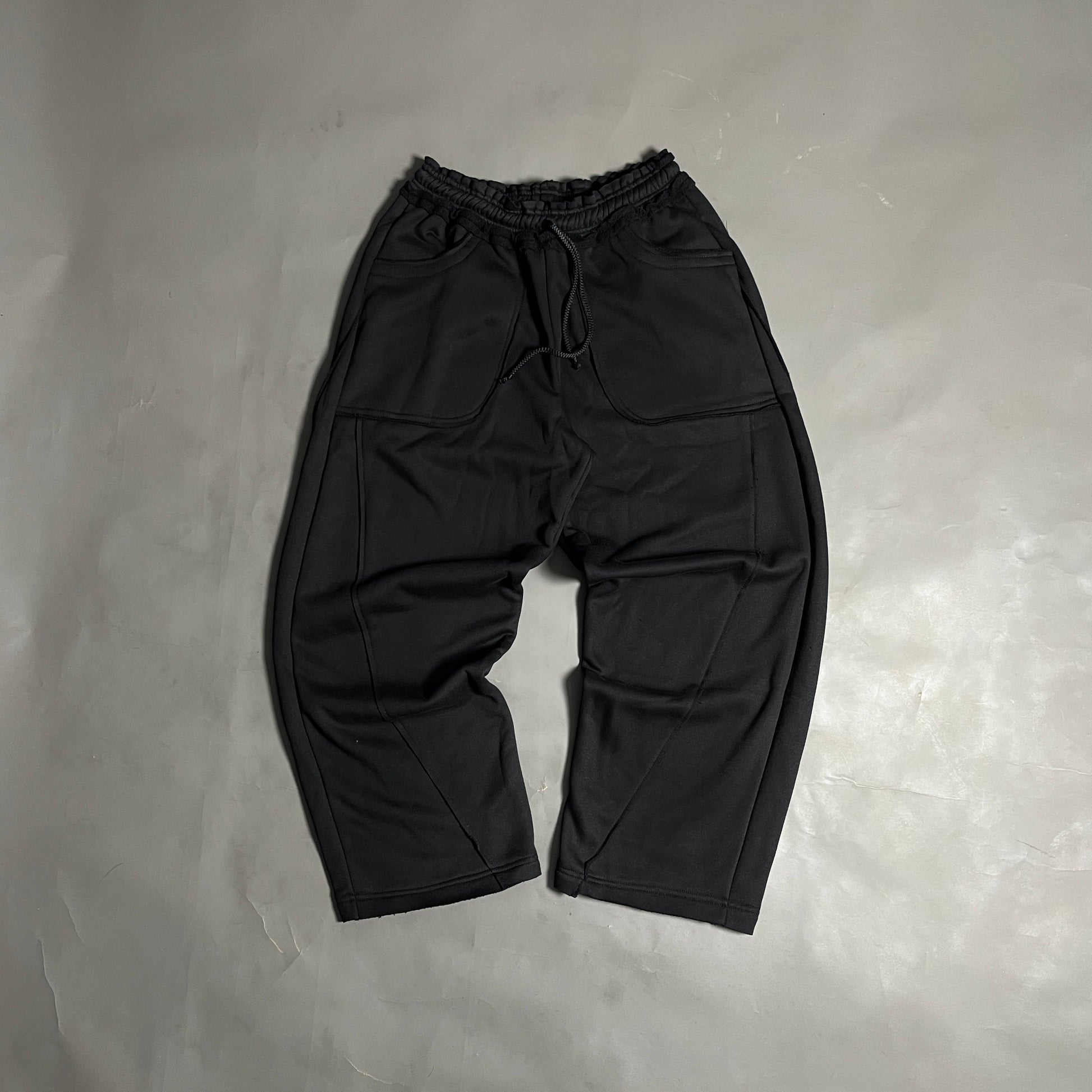Spades Side Wide Raw Edge Black Pants SPADES