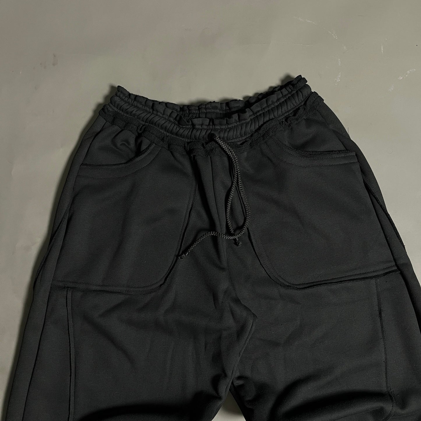 Spades Side Wide Raw Edge Black Pants SPADES