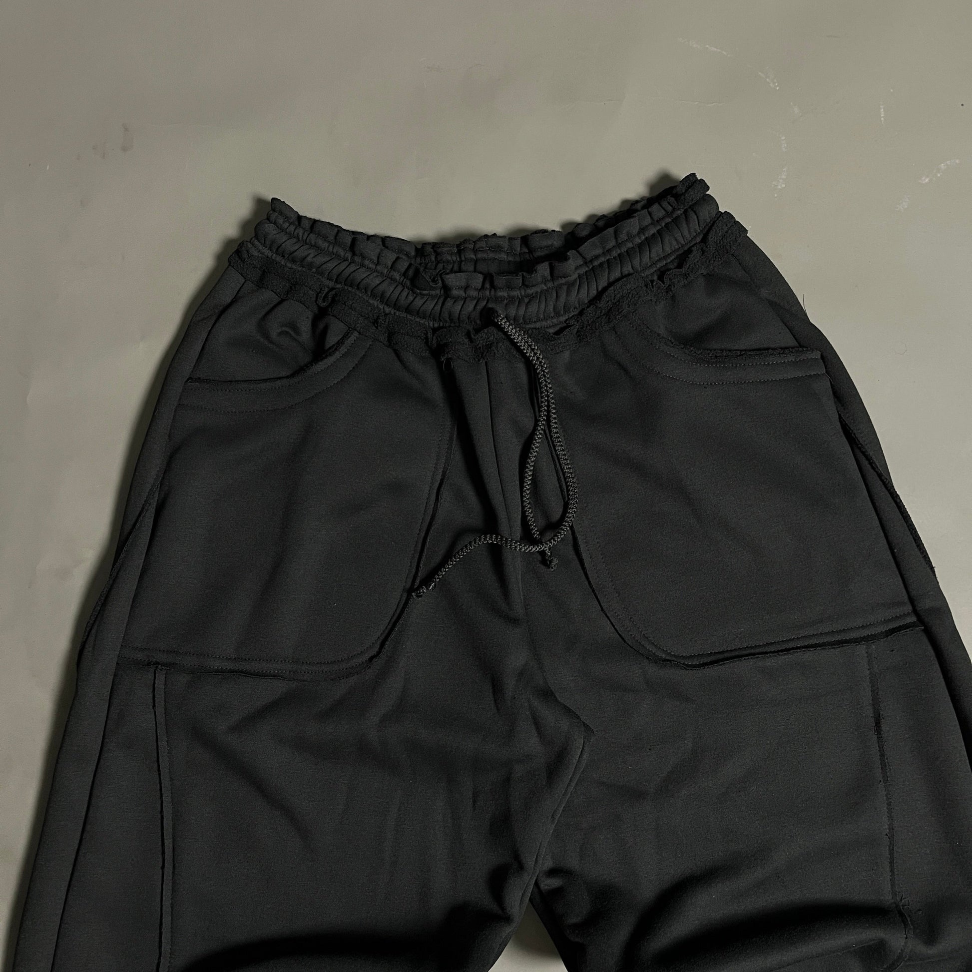 Spades Side Wide Raw Edge Black Pants SPADES