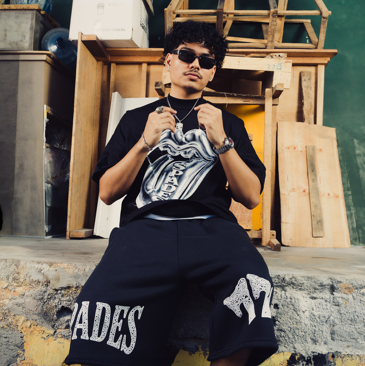 Spades Silver Tongue Boxy Crop Tee