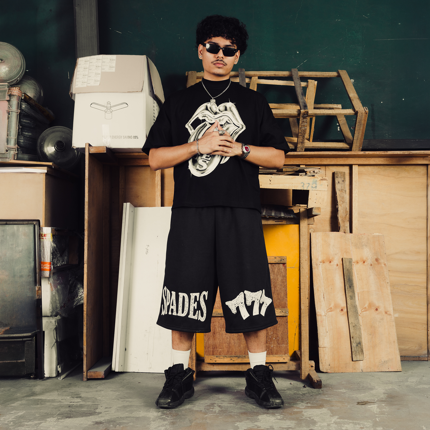 Spades Silver Tongue Boxy Crop Tee