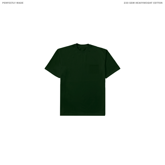 Spades Plain Oversized Pocket Tee - Moss Green