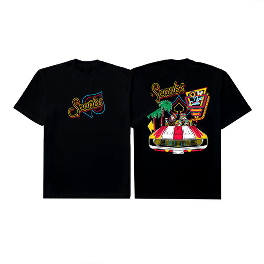 Spades City Night Casino Black T-shirt