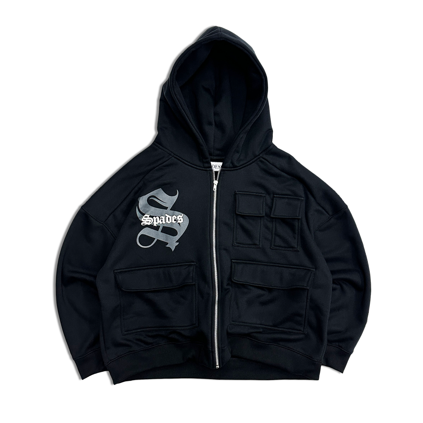Spades Better Than Yesterday Tactical Zip-Up Boxy Hoodie