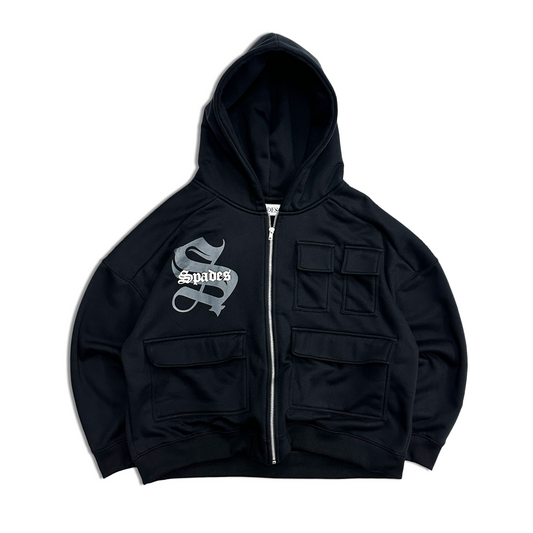 Spades Better Than Yesterday Tactical Zip-Up Boxy Hoodie