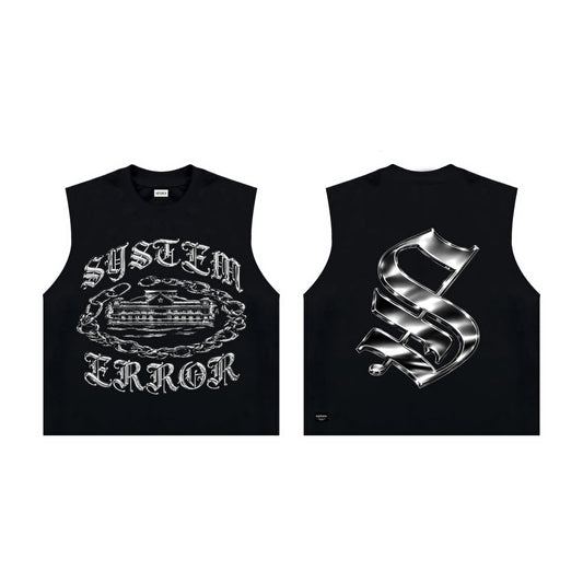 Spades Shattered System Boxy Crop Tee Sleeveless