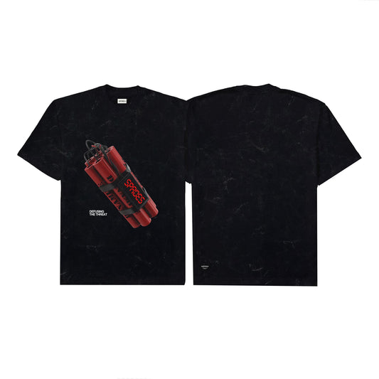 Spades Defuse the Threat Acid Wash Tee Black