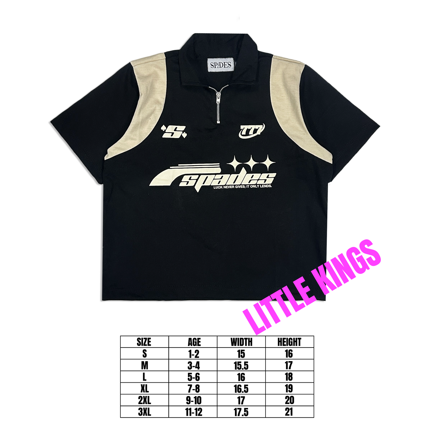 Spades Little Kings Lucky 777 Polo Zip - Kids Apparel