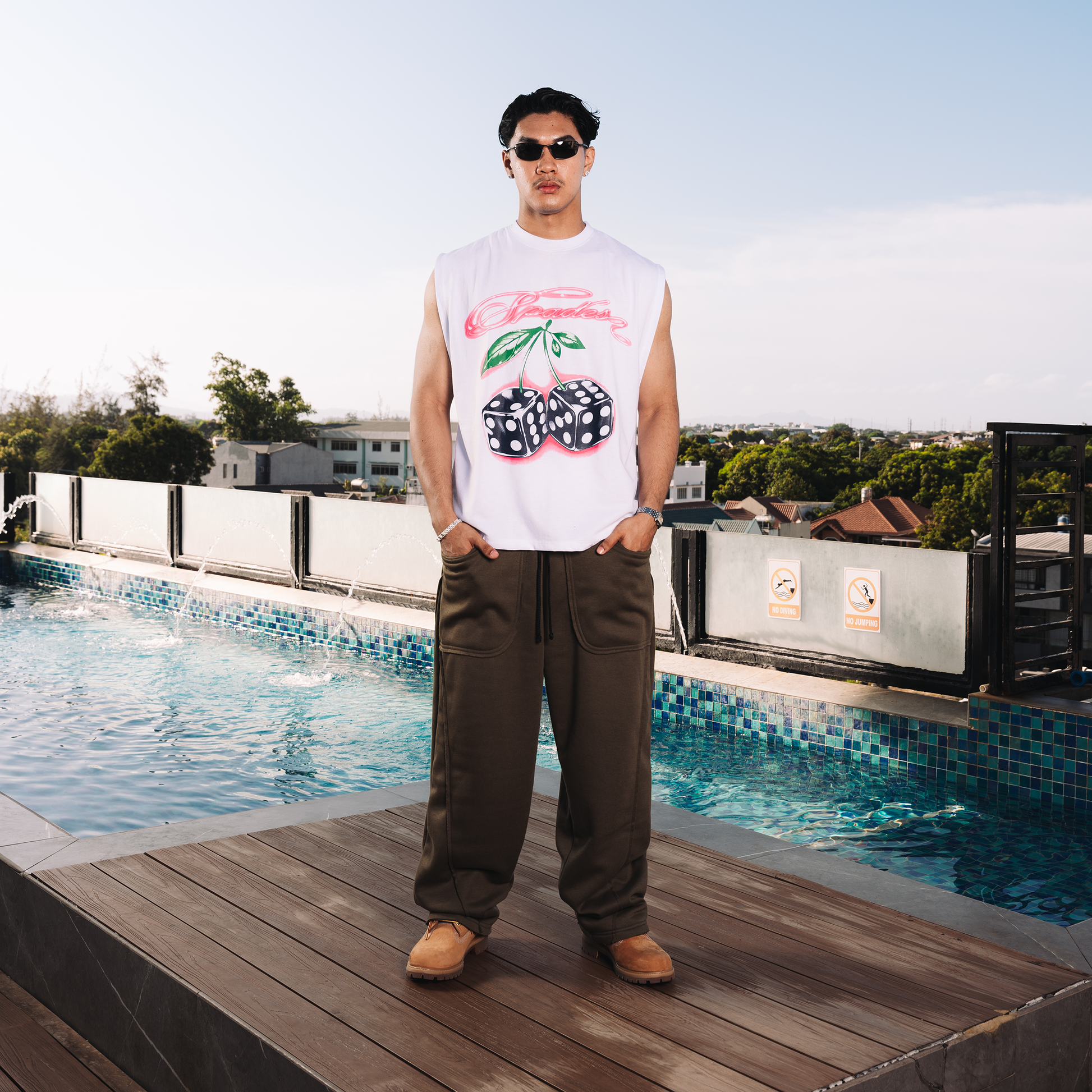 Spades Cherry Roll Boxy Crop Tee Sleeveless SPADES