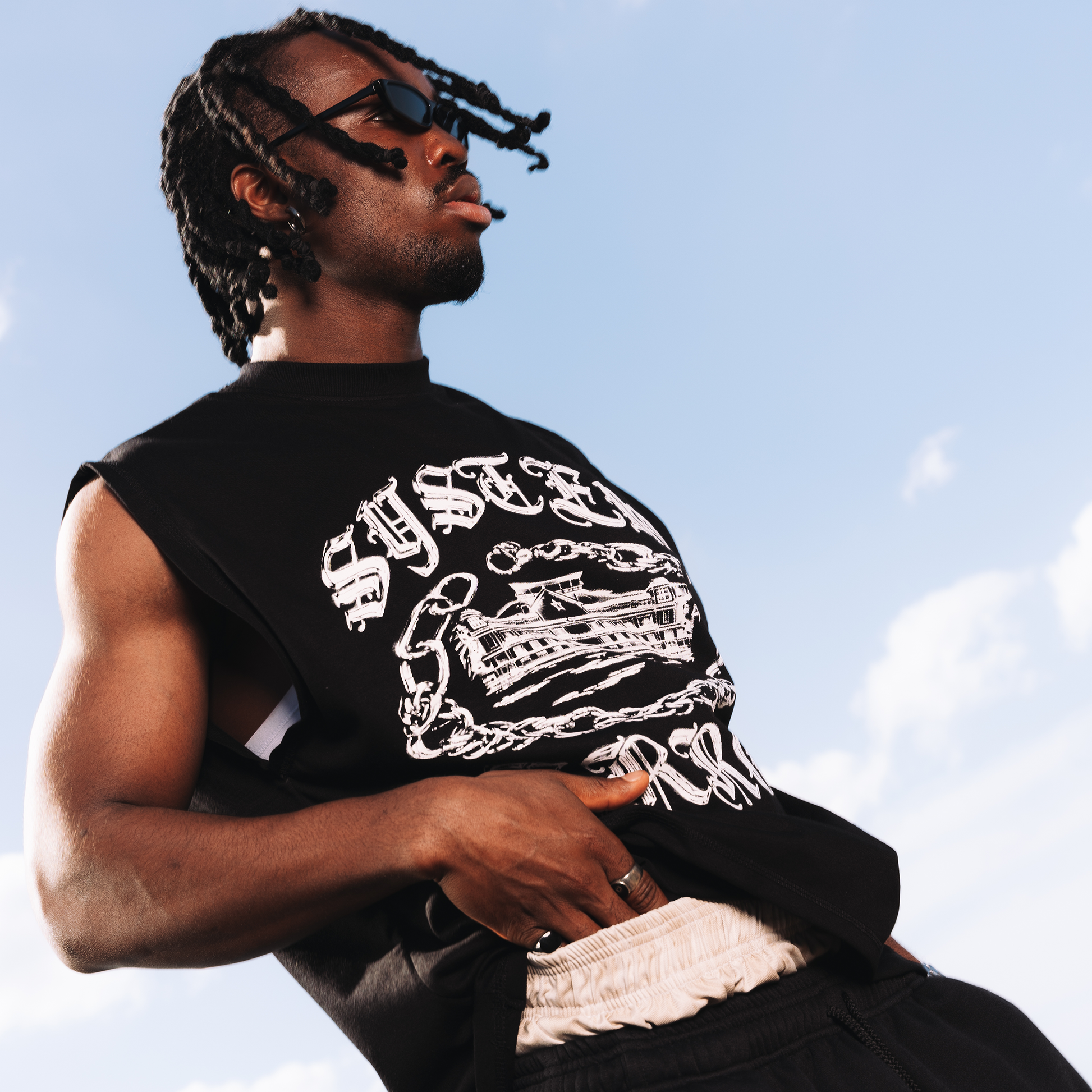 Spades Shattered System Boxy Crop Tee Sleeveless SPADES