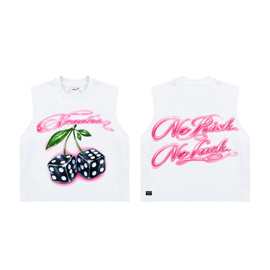 Spades Cherry Roll Boxy Crop Tee Sleeveless
