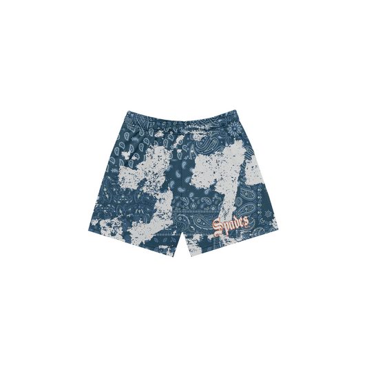 Spades Bandana Mesh Shorts Fade Blue