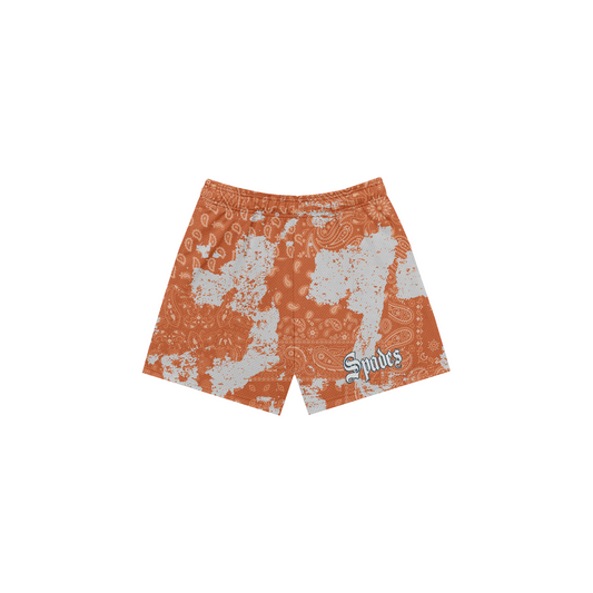 Spades Bandana Mesh Shorts Fade Orange