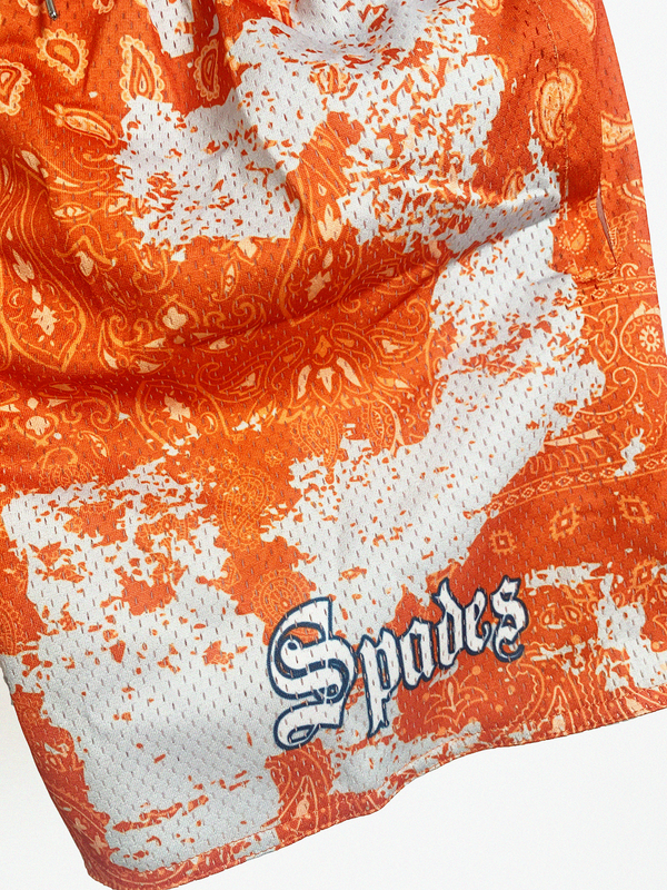 Spades Bandana Mesh Shorts Fade Orange SPADES